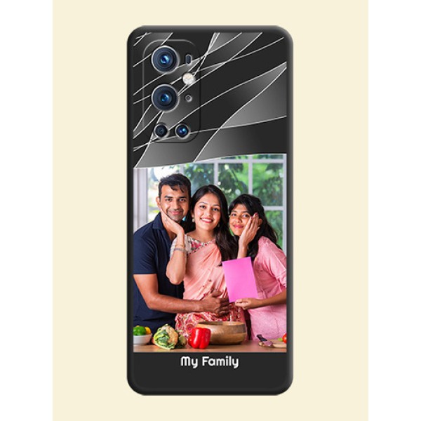 Mixed Wave Lines on Photo on Space Black Soft Matte Mobile Cover - Oneplus 9 Pro 5G Mixed Wave Lines on Photo on Space Black Soft Matte Mobile Cover - Oneplus 9 Pro 5G