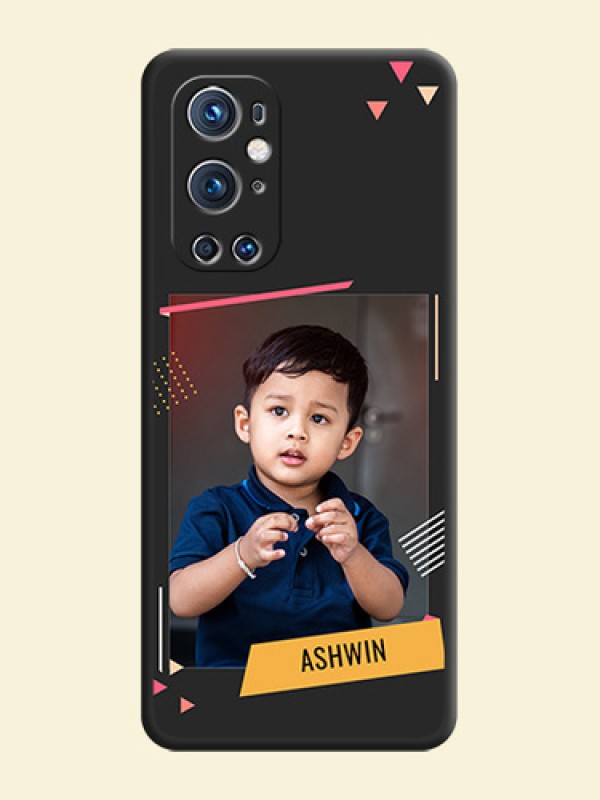 Photo Frame with Triangle Small Dots on Photo on Space Black Soft Matte Back Cover - Oneplus 9 Pro 5G