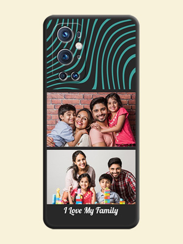 Wave Pattern with 2 Image Holder on Space Black Personalized Soft Matte Phone Covers - Oneplus 9 Pro 5G