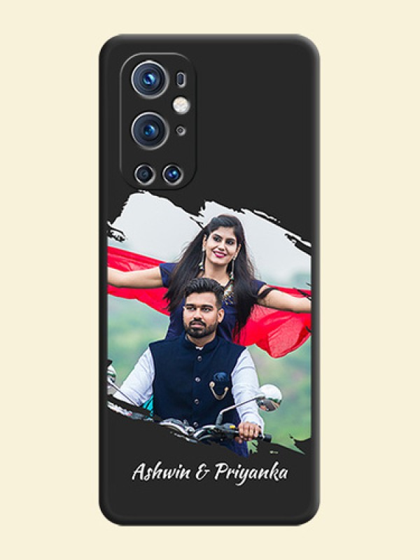 Grunge Brush Strokes on Photo on Space Black Soft Matte Back Cover - Oneplus 9 Pro 5G