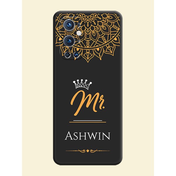 Mr Name with Floral Design on Personalised Space Black Soft Matte Cases - Oneplus 9 Pro 5G Mr Name with Floral Design on Personalised Space Black Soft Matte Cases - Oneplus 9 Pro 5G
