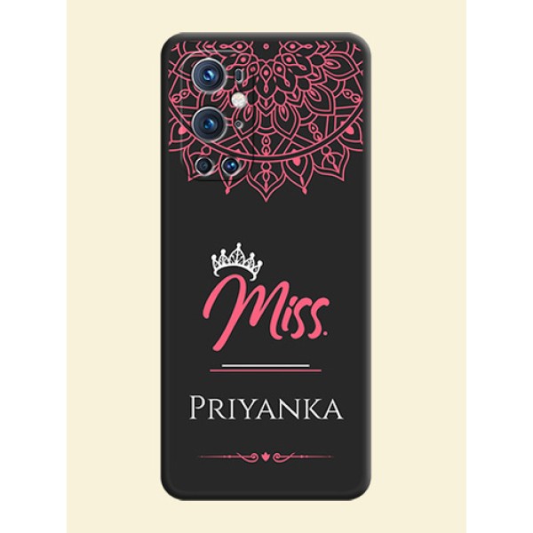 Mrs Name with Floral Design on Space Black Personalized Soft Matte Phone Covers - Oneplus 9 Pro 5G Mrs Name with Floral Design on Space Black Personalized Soft Matte Phone Covers - Oneplus 9 Pro 5G