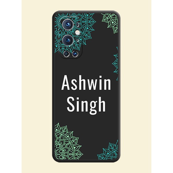 Your Name with Floral Design on Space Black Custom Soft Matte Back Cover - Oneplus 9 Pro 5G Your Name with Floral Design on Space Black Custom Soft Matte Back Cover - Oneplus 9 Pro 5G