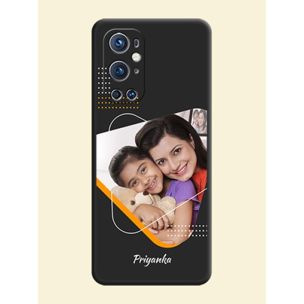 Yellow Triangle on Photo on Space Black Soft Matte Phone Cover - Oneplus 9 Pro 5G Yellow Triangle on Photo on Space Black Soft Matte Phone Cover - Oneplus 9 Pro 5G