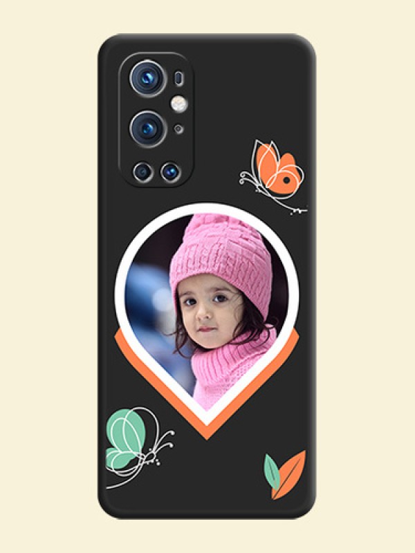 Upload Pic With Simple Butterly Design On Space Black Personalized Soft Matte Phone Covers -Oneplus 9 Pro 5G