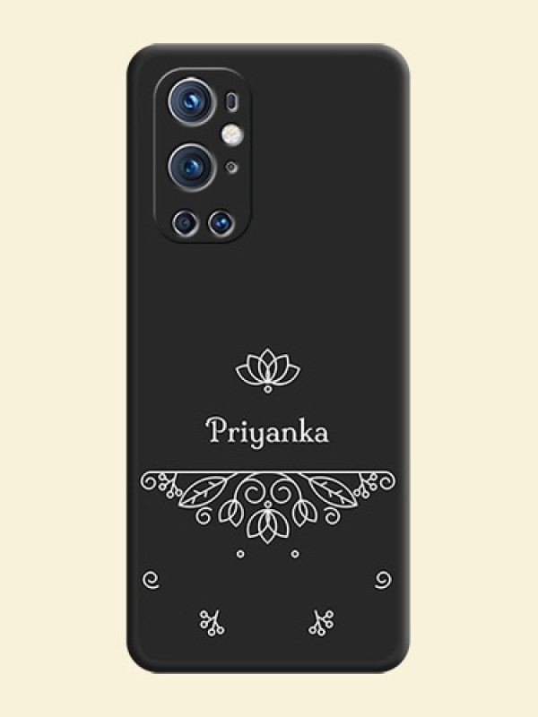 Lotus Garden Custom Text On Space Black Personalized Soft Matte Phone Covers -Oneplus 9 Pro 5G