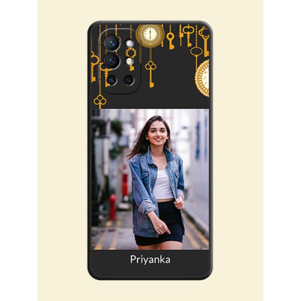 Decorative Design with Text on Space Black Custom Soft Matte Back Cover - Oneplus 9R 5G Decorative Design with Text on Space Black Custom Soft Matte Back Cover - Oneplus 9R 5G