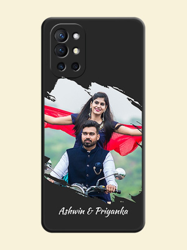 Grunge Brush Strokes on Photo on Space Black Soft Matte Back Cover - Oneplus 9R 5G