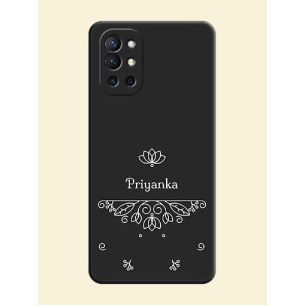 Lotus Garden Custom Text On Space Black Personalized Soft Matte Phone Covers -Oneplus 9R 5G Lotus Garden Custom Text On Space Black Personalized Soft Matte Phone Covers -Oneplus 9R 5G
