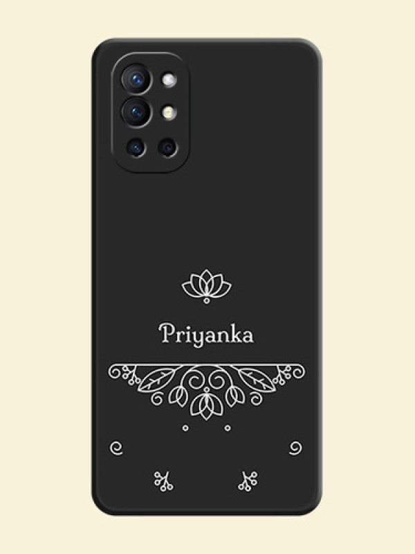 Lotus Garden Custom Text On Space Black Personalized Soft Matte Phone Covers -Oneplus 9R 5G