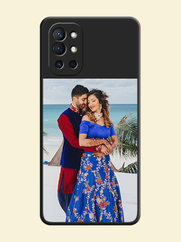 Image Upload With Space Black Color On Custom Soft Matte Mobile Back Cover - OnePlus 9R 5G