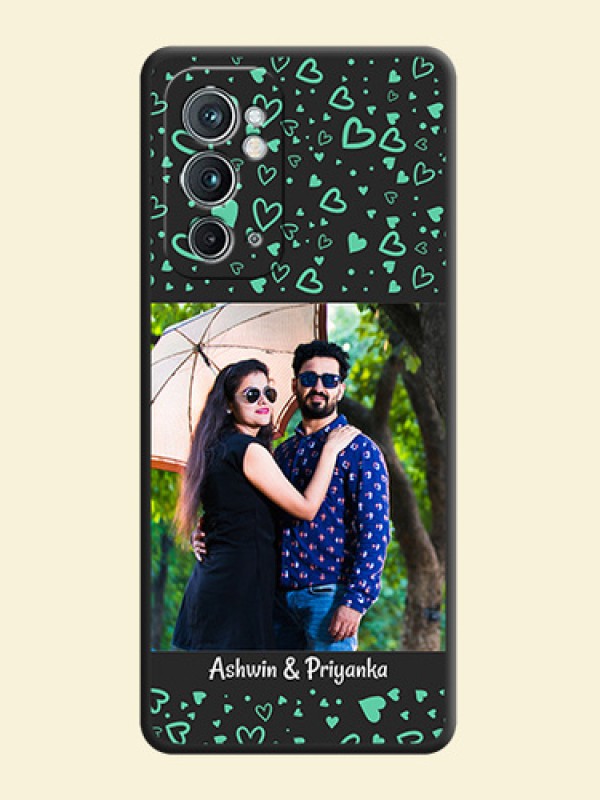 Sea Green Indefinite Love Pattern on Photo on Space Black Soft Matte Mobile Cover - OnePlus 9RT 5G