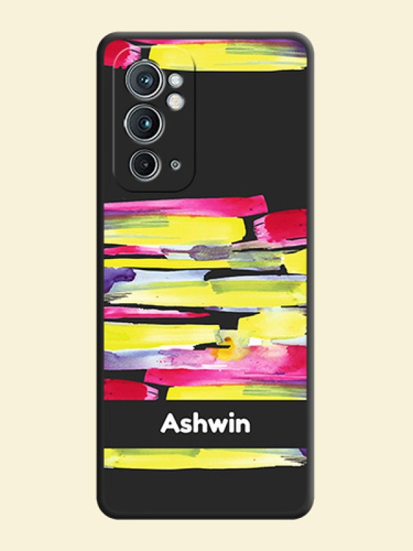 Brush Coloured on Space Black Personalized Soft Matte Phone Covers - OnePlus 9RT 5G