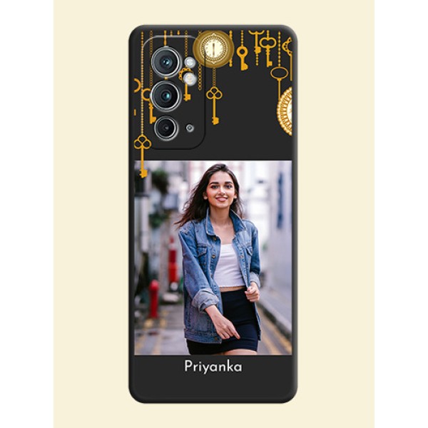 Decorative Design with Text on Space Black Custom Soft Matte Back Cover - OnePlus 9RT 5G Decorative Design with Text on Space Black Custom Soft Matte Back Cover - OnePlus 9RT 5G