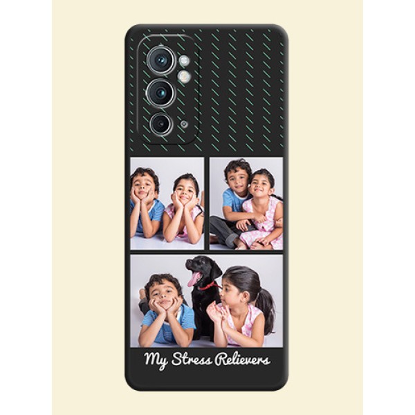 Cross Dotted Pattern with 2 Image Holder on Personalised Space Black Soft Matte Cases - OnePlus 9RT 5G Cross Dotted Pattern with 2 Image Holder on Personalised Space Black Soft Matte Cases - OnePlus 9RT 5G
