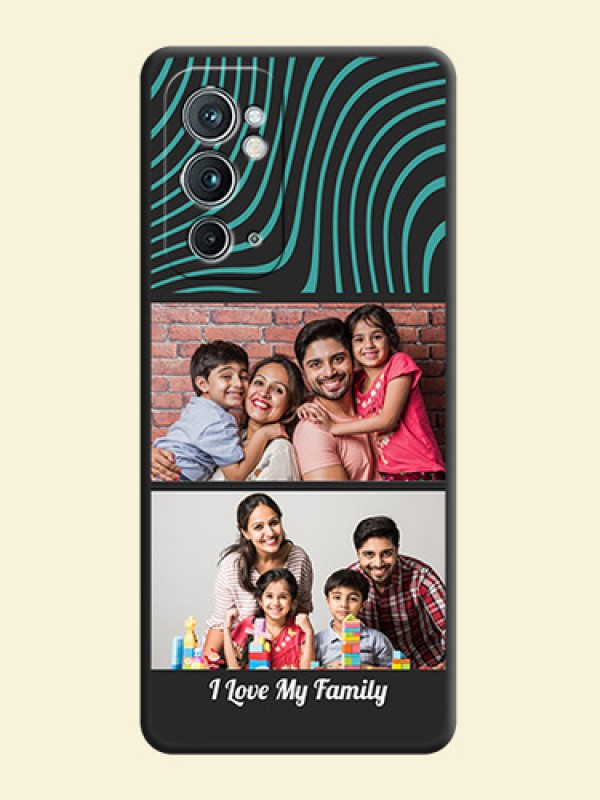 Wave Pattern with 2 Image Holder on Space Black Personalized Soft Matte Phone Covers - OnePlus 9RT 5G