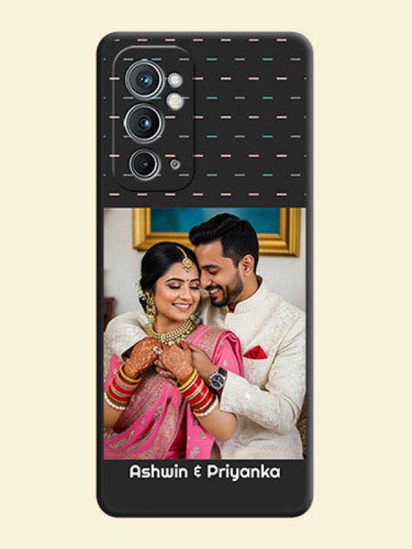 Line Pattern Design with Text on Space Black Custom Soft Matte Phone Back Cover - OnePlus 9RT 5G