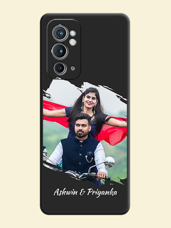 Grunge Brush Strokes on Photo on Space Black Soft Matte Back Cover - OnePlus 9RT 5G