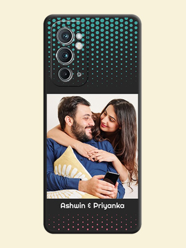 Faded Dots with Grunge Photo Frame and Text on Space Black Custom Soft Matte Phone Cases - OnePlus 9RT 5G