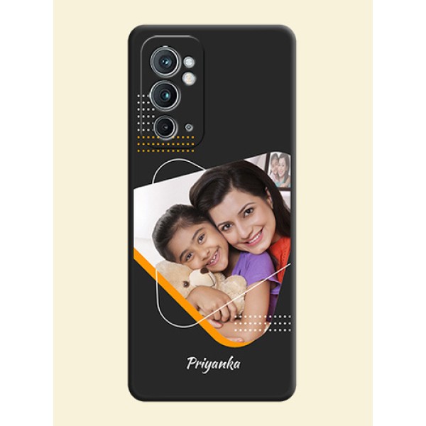 Yellow Triangle on Photo on Space Black Soft Matte Phone Cover - OnePlus 9RT 5G Yellow Triangle on Photo on Space Black Soft Matte Phone Cover - OnePlus 9RT 5G