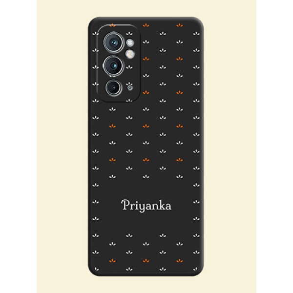 Simple Pattern With Custom Text On Space Black Personalized Soft Matte Phone Covers -Oneplus 9Rt 5G Simple Pattern With Custom Text On Space Black Personalized Soft Matte Phone Covers -Oneplus 9Rt 5G