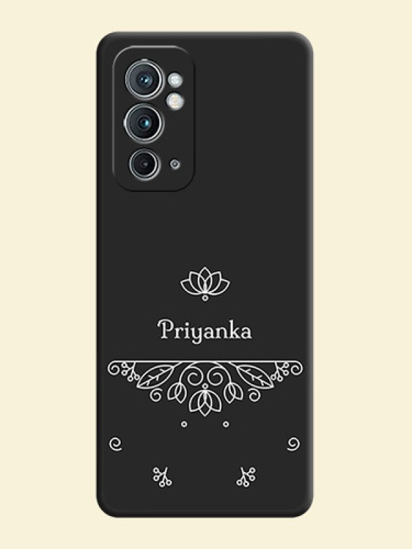 Lotus Garden Custom Text On Space Black Personalized Soft Matte Phone Covers -Oneplus 9Rt 5G