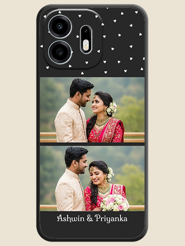 Miniature Love Symbols with Name On Space Black Custom Soft Matte Mobile Back Cover - OnePlus N6 5G