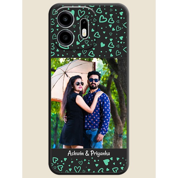 Sea Green Indefinite Love Pattern on Photo On Space Black Custom Soft Matte Mobile Back Cover - OnePlus N6 5G Sea Green Indefinite Love Pattern on Photo On Space Black Custom Soft Matte Mobile Back Cover - OnePlus N6 5G
