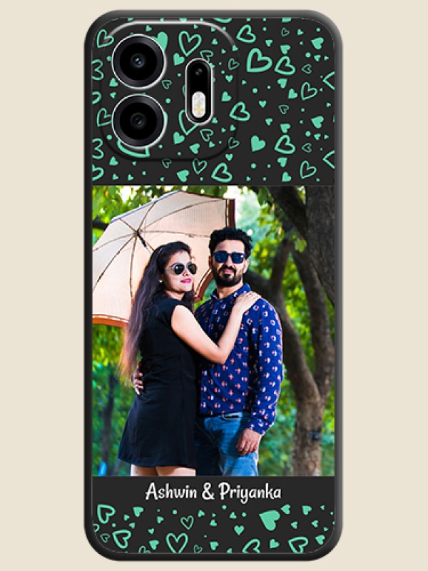 Sea Green Indefinite Love Pattern on Photo On Space Black Custom Soft Matte Mobile Back Cover - OnePlus N6 5G