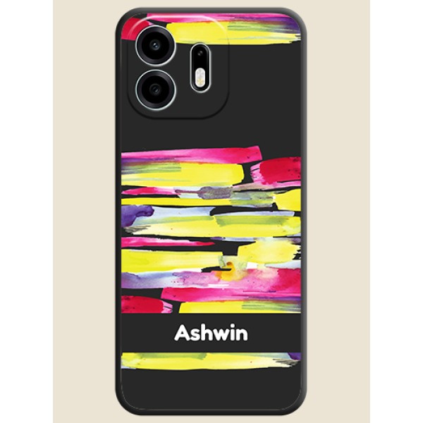 Brush Coloured On Space Black Custom Soft Matte Mobile Back Cover - OnePlus N6 5G