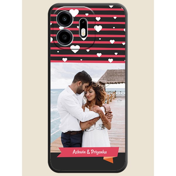 White Color Love Symbols with Pink Lines Pattern On Space Black Custom Soft Matte Mobile Back Cover - OnePlus N6 5G White Color Love Symbols with Pink Lines Pattern On Space Black Custom Soft Matte Mobile Back Cover - OnePlus N6 5G