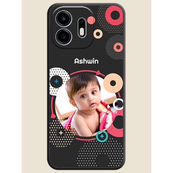 Multicoloured Round Image On Space Black Custom Soft Matte Mobile Back Cover - OnePlus N6 5G