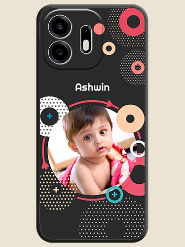 Multicoloured Round Image On Space Black Custom Soft Matte Mobile Back Cover - OnePlus N6 5G