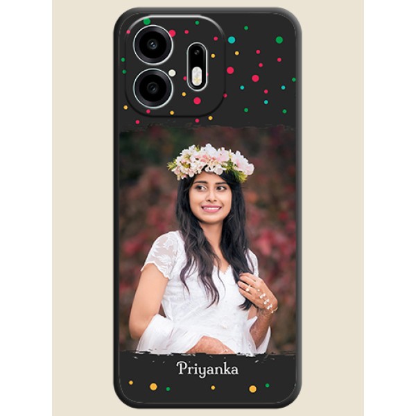 Multicolor Dotted Pattern with Text On Space Black Custom Soft Matte Mobile Back Cover - OnePlus N6 5G Multicolor Dotted Pattern with Text On Space Black Custom Soft Matte Mobile Back Cover - OnePlus N6 5G