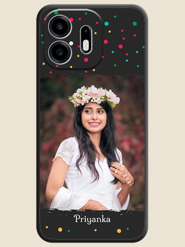 Multicolor Dotted Pattern with Text On Space Black Custom Soft Matte Mobile Back Cover - OnePlus N6 5G