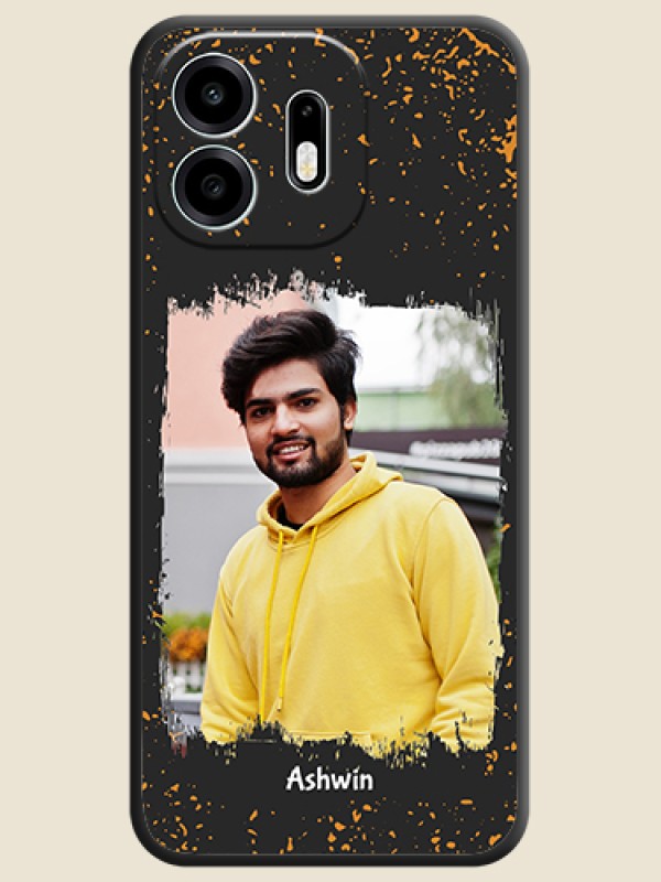 Spray Free Design on Photo On Space Black Custom Soft Matte Mobile Back Cover - OnePlus N6 5G