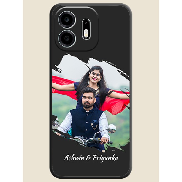Grunge Brush Strokes on Photo On Space Black Custom Soft Matte Mobile Back Cover - OnePlus N6 5G Grunge Brush Strokes on Photo On Space Black Custom Soft Matte Mobile Back Cover - OnePlus N6 5G