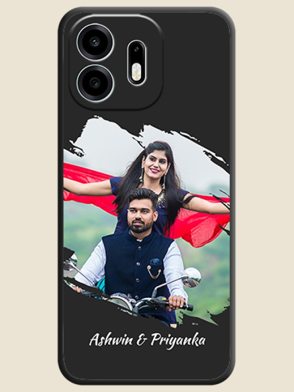 Grunge Brush Strokes on Photo On Space Black Custom Soft Matte Mobile Back Cover - OnePlus N6 5G