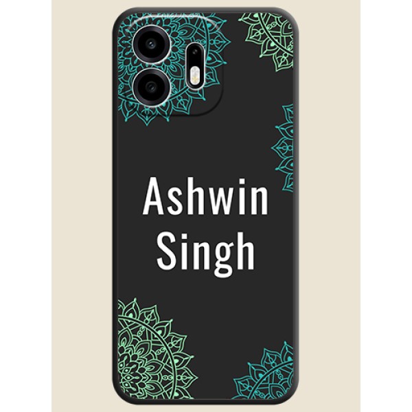 Your Name with Floral Design On Space Black Custom Soft Matte Mobile Back Cover - OnePlus N6 5G Your Name with Floral Design On Space Black Custom Soft Matte Mobile Back Cover - OnePlus N6 5G