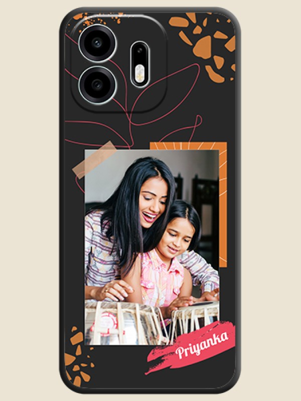 Orange Photo Frame On Space Black Custom Soft Matte Mobile Back Cover - OnePlus N6 5G