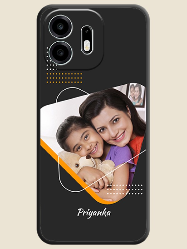 Yellow Triangle on Photo On Space Black Custom Soft Matte Mobile Back Cover - OnePlus N6 5G