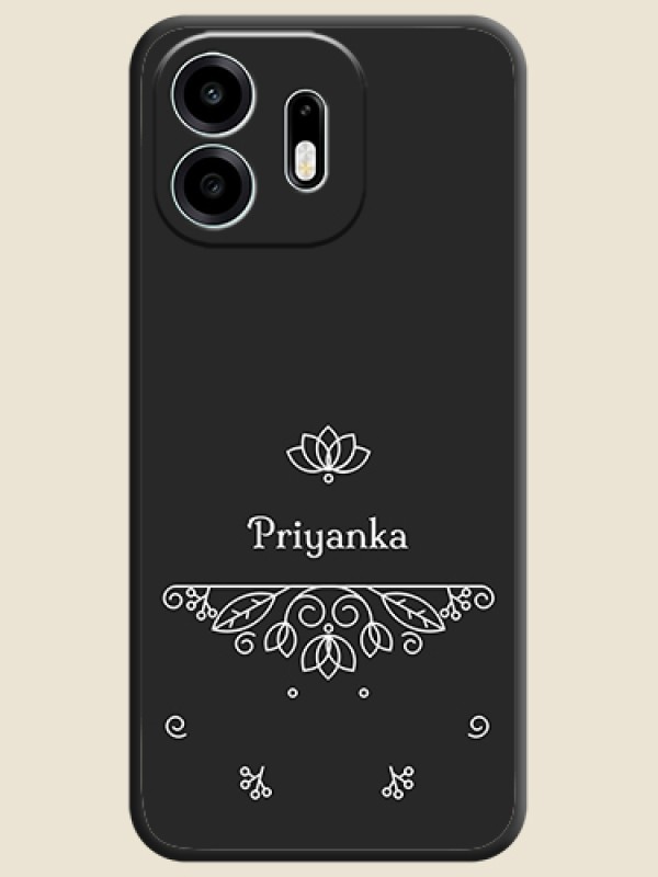 Lotus Garden Custom Text On Space Black Custom Soft Matte Mobile Back Cover - OnePlus N6 5G
