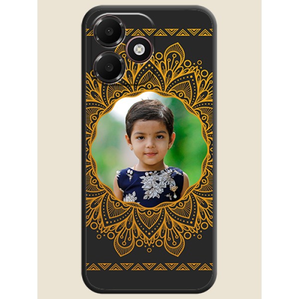 Round Image with Floral Design On Space Black Custom Soft Matte Mobile Back Cover - OnePlus N6 Lite 4G Round Image with Floral Design On Space Black Custom Soft Matte Mobile Back Cover - OnePlus N6 Lite 4G