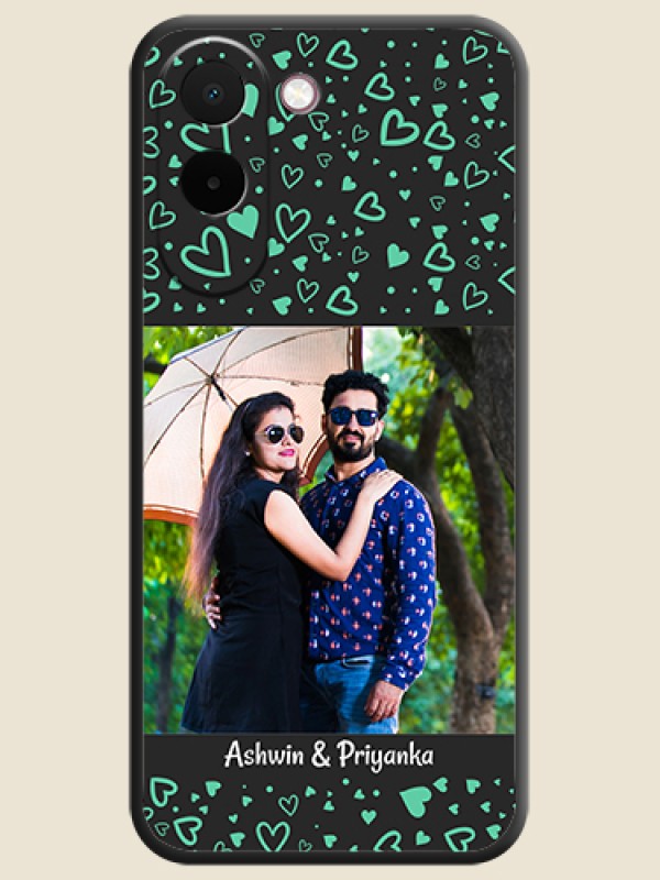 Sea Green Indefinite Love Pattern on Photo On Space Black Custom Soft Matte Mobile Back Cover - OnePlus N6x 5G