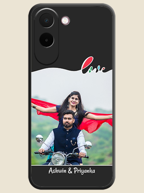 Fall in Love Pattern with Picture on Photo On Space Black Custom Soft Matte Mobile Back Cover - OnePlus N6x 5G