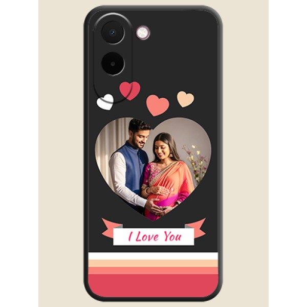 Love Shaped Photo with Colorful Stripes On Space Black Custom Soft Matte Mobile Back Cover - OnePlus N6x 5G Love Shaped Photo with Colorful Stripes On Space Black Custom Soft Matte Mobile Back Cover - OnePlus N6x 5G