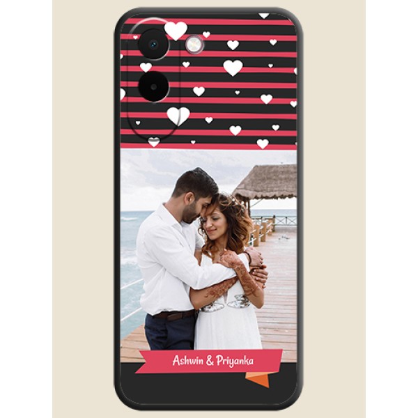 White Color Love Symbols with Pink Lines Pattern On Space Black Custom Soft Matte Mobile Back Cover - OnePlus N6x 5G White Color Love Symbols with Pink Lines Pattern On Space Black Custom Soft Matte Mobile Back Cover - OnePlus N6x 5G