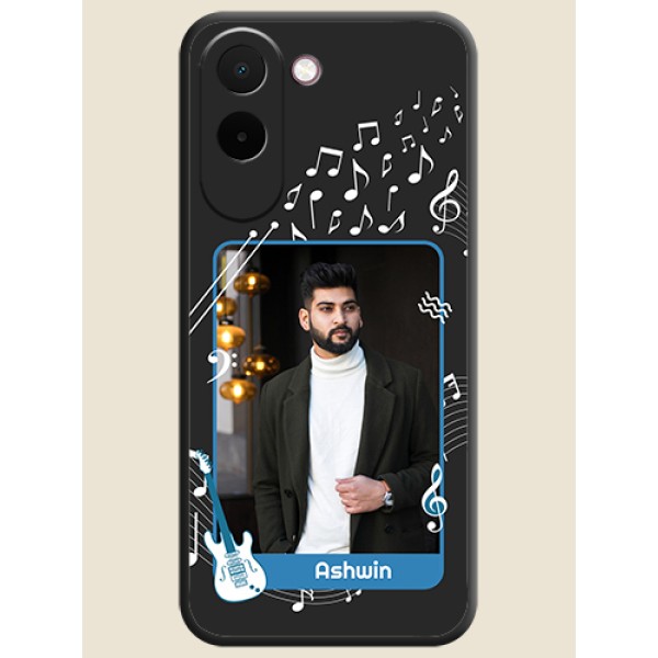 Musical Theme Design with Text on Photo On Space Black Custom Soft Matte Mobile Back Cover - OnePlus N6x 5G Musical Theme Design with Text on Photo On Space Black Custom Soft Matte Mobile Back Cover - OnePlus N6x 5G