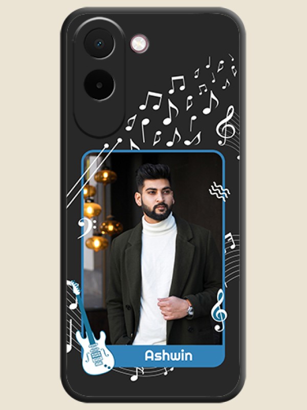 Musical Theme Design with Text on Photo On Space Black Custom Soft Matte Mobile Back Cover - OnePlus N6x 5G