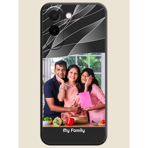 Mixed Wave Lines on Photo On Space Black Custom Soft Matte Mobile Back Cover - OnePlus N6x 5G Mixed Wave Lines on Photo On Space Black Custom Soft Matte Mobile Back Cover - OnePlus N6x 5G